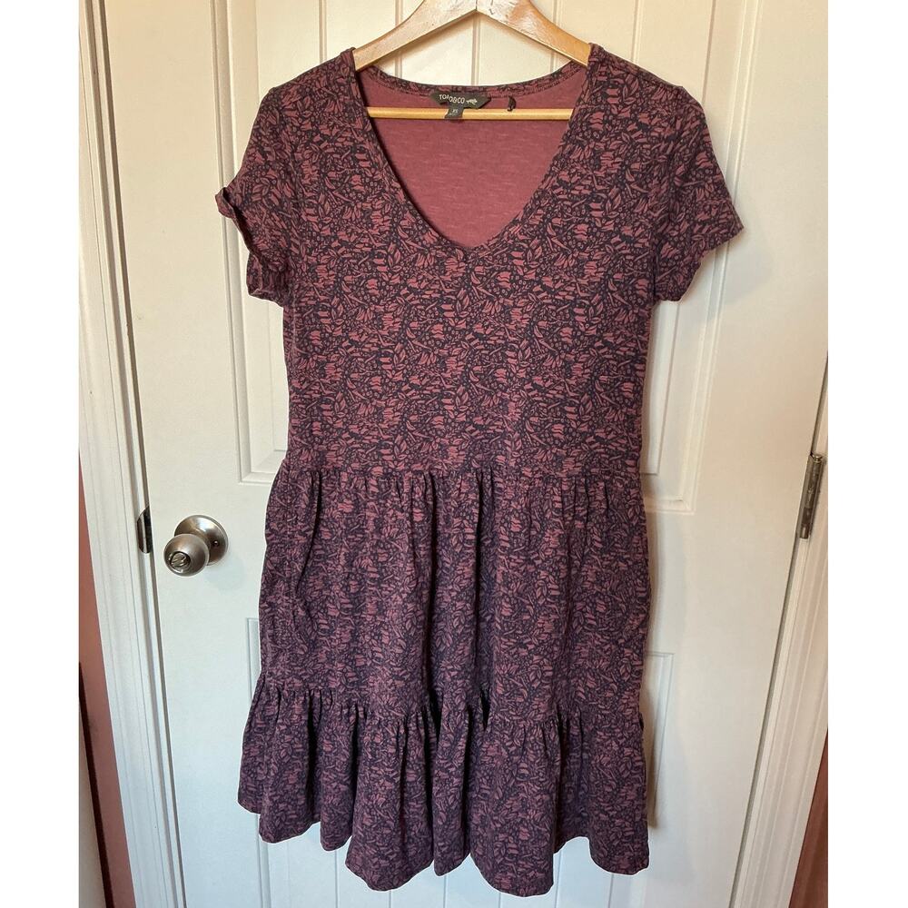 Marley Floral Patterned Tiered Midi Dress XSmall Pink/Purple